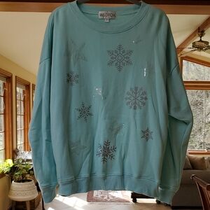 Wildfox Blue Snowflake Women's Sweater